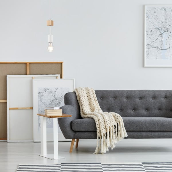 Bela/naravna viseča svetilka ø 5 cm Orazio – LAMKUR-image-2