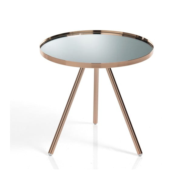 Stranska mizica v bakreni barvi s steklenim vrhom Tomasucci Spok Cooper, ⌀ 42 cm