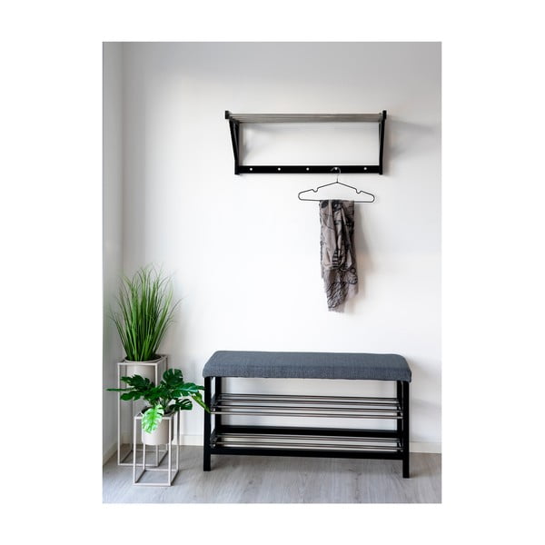 Siva omarica za čevlje s klopjo Padova – House Nordic-image-1