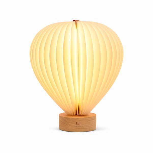 Bela LED zatemnitvena namizna svetilka s papirnatim senčilom (višina 20 cm) Aeris – Gingko