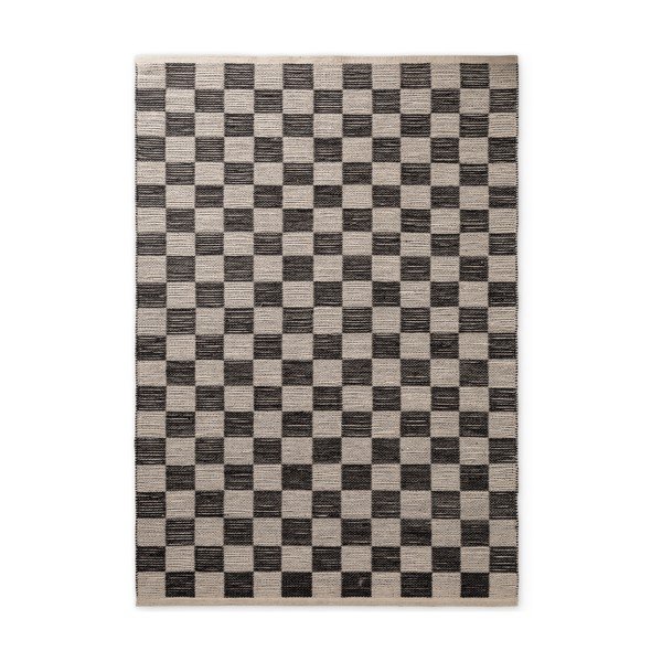 Črna/kremno bela ročno tkana preproga iz mešanice jute 200x300 cm Rex – Hanse Home