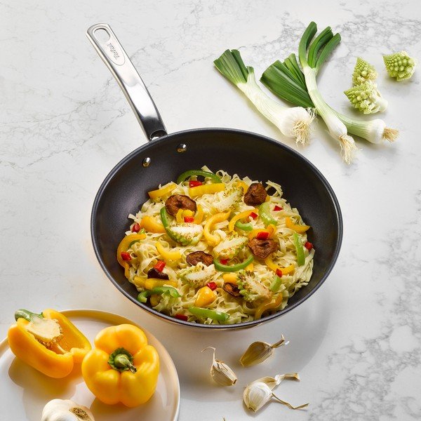 Vok ponev z neprijemljivo površino iz nerjavečega jekla ø 28 cm Intuition B8171944 – Tefal-image-1