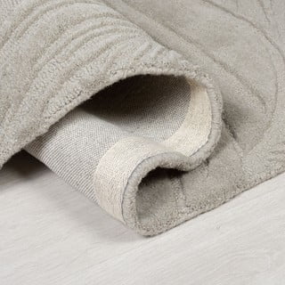 Svetlo siva volnena preproga 200x290 cm Lino Leaf - Flair Rugs