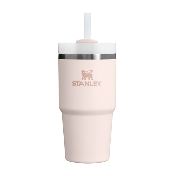 Svetlo rožnata termovka s slamico iz nerjavečega jekla 600 ml Quencher H2.0 FlowState Tumbler Rose Quartz – Stanley