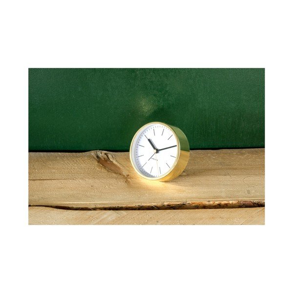 Bela namizna ura z zlatimi detajli Karlsson Minimal, ⌀ 10 cm-image-2