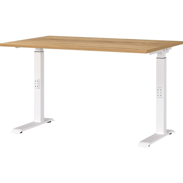 Pisalna miza z nastavljivo višino z mizno ploščo v hrastovem dekorju 80x120 cm Downey – Germania