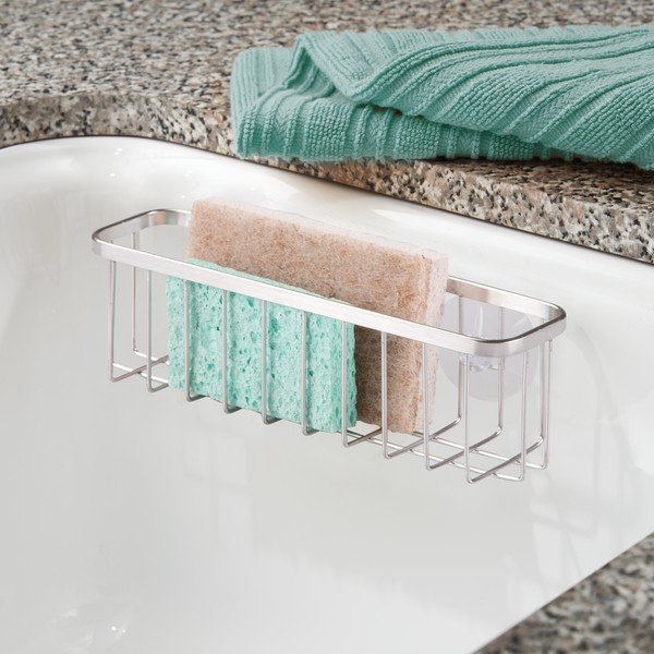 Kovinska samoleljiva kopalniška polica iDesign Gia, 6 x 20 cm-image-1