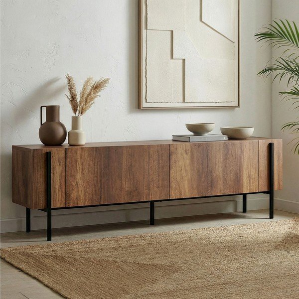 TV omarica v orehovem dekorju v temni naravni barvi 180x45x30 cm Nexus – Kalune Design-image-2