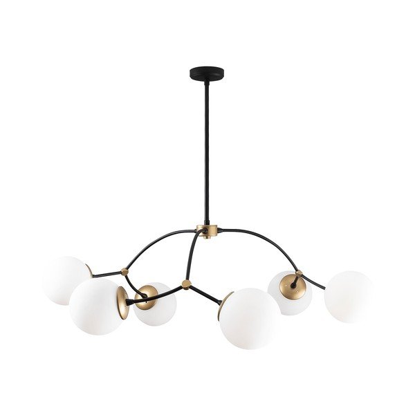 Bela/črna viseča svetilka s steklenim senčilom ø 90 cm Kromozom – Opviq lights