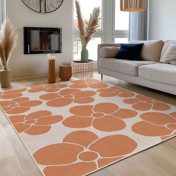Oranžna pralna preproga 120x180 cm Orange Meadow – Mila Home-image-3