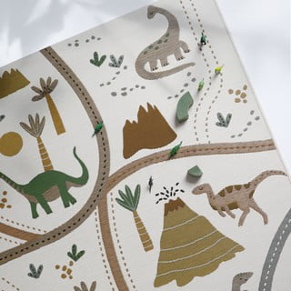 Kremno bela otroška igralna preproga 123x180 cm Little Jurasic – Nattiot