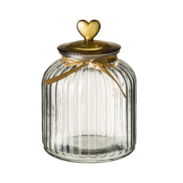 Stekleni kozarec z zlatim pokrovom Unimasa Heart, 4,2 l