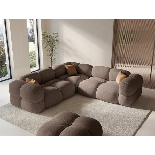 Rjava kotna sedežna garnitura Loretto – Cosmopolitan Design-image-4