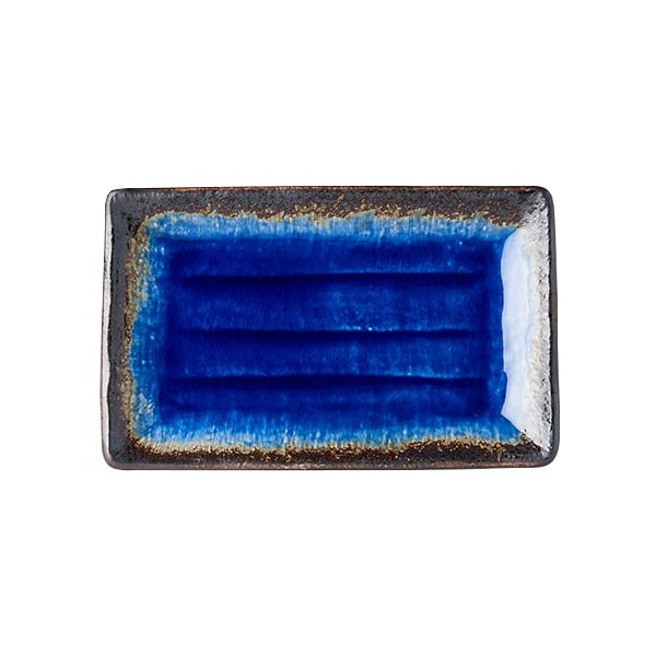 Moder keramičen krožnik MIJ Cobalt, 21 x 13 cm