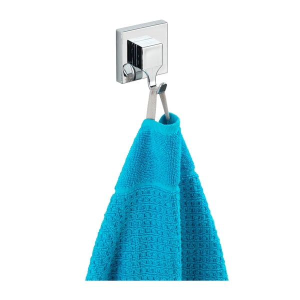 Plastični obešalniki v kompletu 2 ks v sijajno srebrni barvi z namestitvijo brez vrtanja Genova – Wenko-image-3