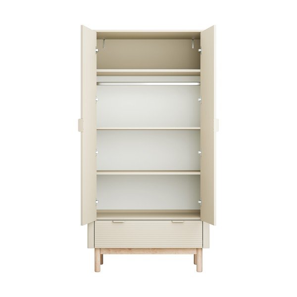 Kremno bela otroška garderobna omara 100x52 cm Miloo – Pinio-image-3