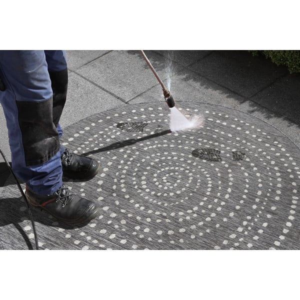 Siva zunanja preproga NORTHRUGS Bali, ⌀ 140 cm-image-1