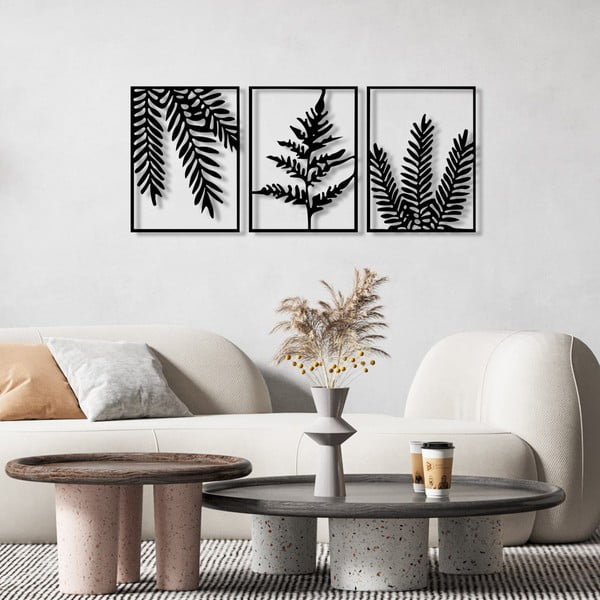 Kovinske stenska dekoracija v kompletu 3 ks 118x50 cm Yakomo – Wallity-image-1