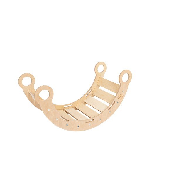 Gugalnica iz masivnega bora v naravni barvi 39x75x38 cm Montessori – Meowbaby