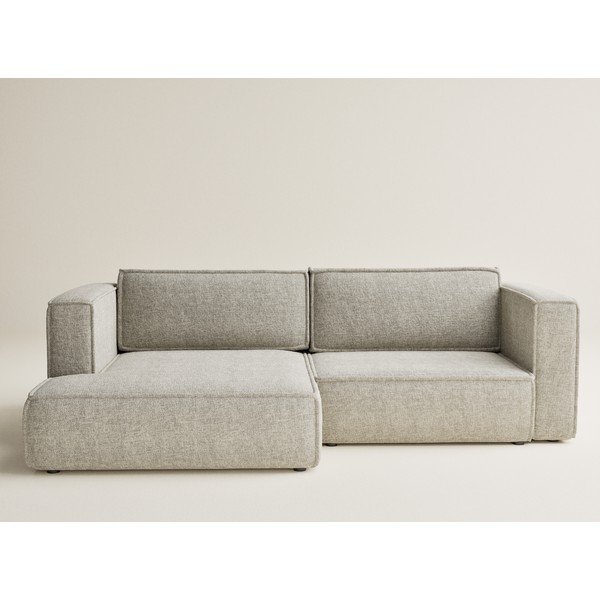 Bež raztegljiva/s prostorom za shranjevanje kotna sedežna garnitura iz šenilje (levi kot/z ležalnikom) Velto – Maison de Rêve-image-2