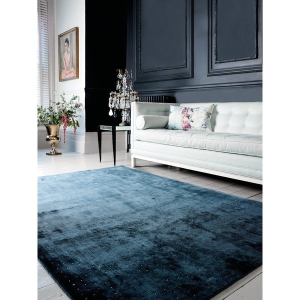 Temno modra ročno tkana preproga Flair Rugs Swarowski, 160 x 230 cm-image-3