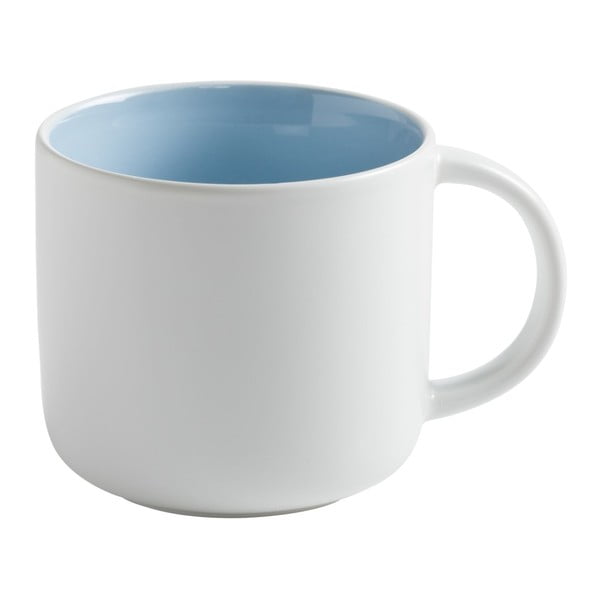 Bel porcelanast lonček z modro notranjostjo Maxwell & Williams Tint, 440 ml
