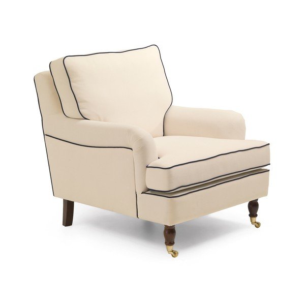Krem fotelj s temno modrimi obrobami Max Winzer Passion-image-3