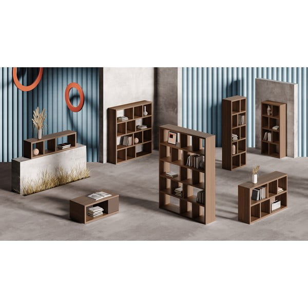 Rjav regal v orehovem dekorju 150x83 cm Berlin – TemaHome-image-1