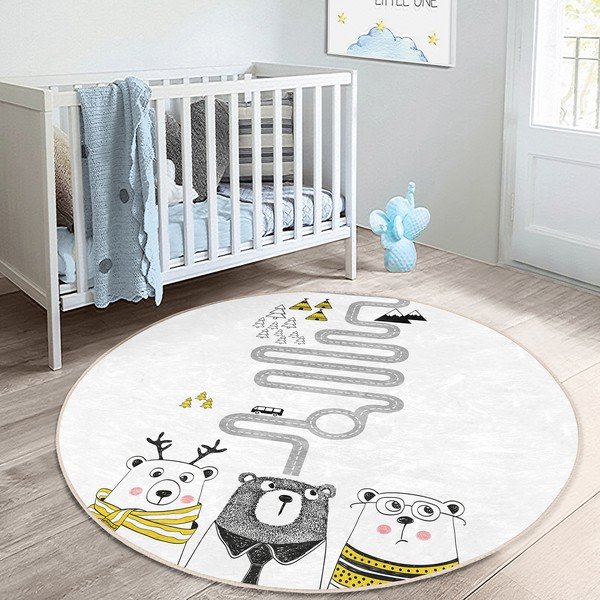 Bela otroška preproga ø 100 cm Comfort – Mila Home-image-2