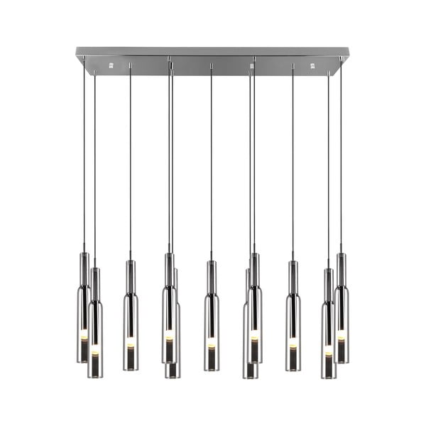 LED viseča svetilka v srebrni barvi s steklenim senčnikom Lucent – Trio Select