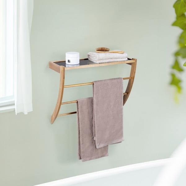 Leseno stensko držalo za brisače v temni naravni barvi Fondi – Wenko-image-1