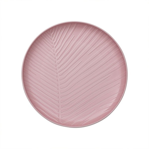 Belo-roza porcelanast krožnik Villeroy & Boch Leaf, ⌀ 24 cm
