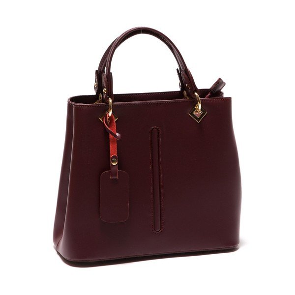 Temno bordo usnjena torbica Roberta M Giada-image-1
