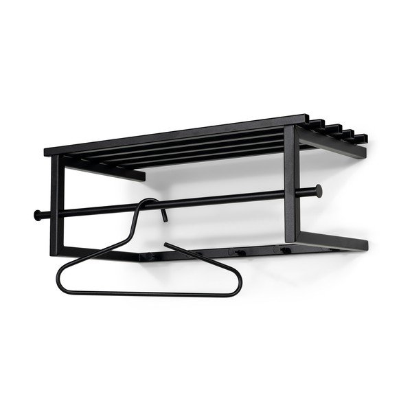 Črn kovinski stenski obešalnik s polico 76 cm Marco – Spinder Design-image-3