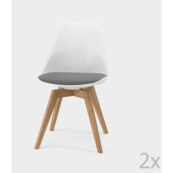 Komplet 2 sivih jedilnih stolov Tenzo Bess-image-2
