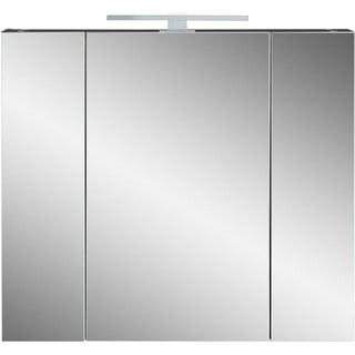 Temno siva kopalniška omarica z ogledalom 76x71 cm - Germania