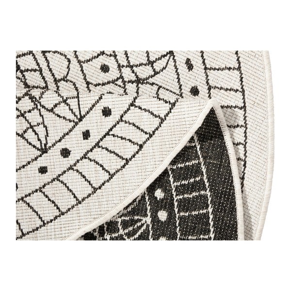 Črno-krem zunanja preproga NORTHRUGS Porto, ø 200 cm-image-3