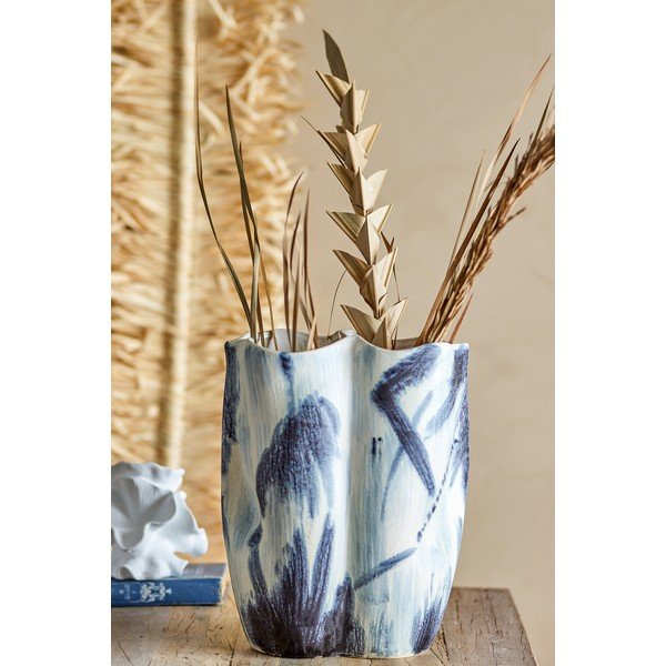 Črno-bela lončena vaza (višina 37 cm) Elira – Bloomingville-image-1