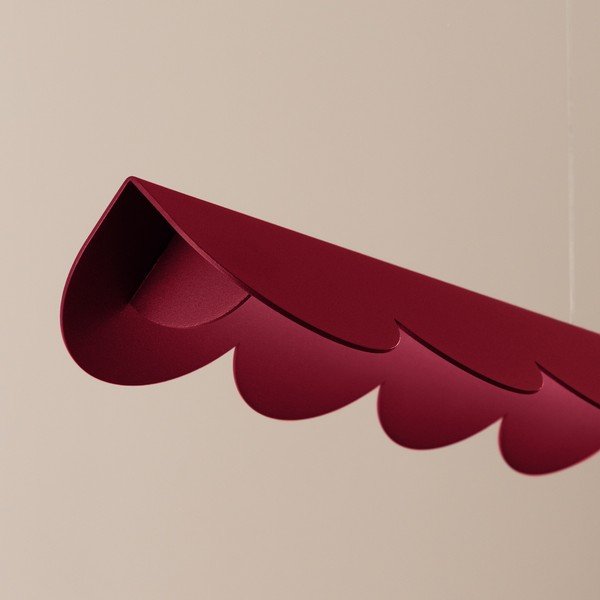 Bordo rdeča aluminijasta LED viseča svetilka BISCUIT – Thoro-image-3