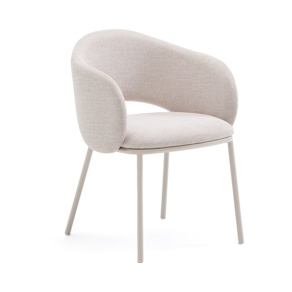 Kremno bel oblazinjen jedilni stol Maina – Kave Home