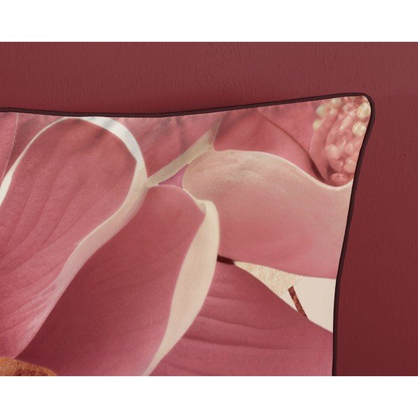 Rožnata/bež enojna podaljšana posteljnina iz bombažnega satena 140x220 cm Chaja – Descanso-image-3