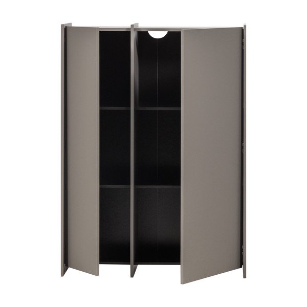 Siva omarica v jesenovem dekorju 102x140x44 cm Brock – WOOOD-image-2