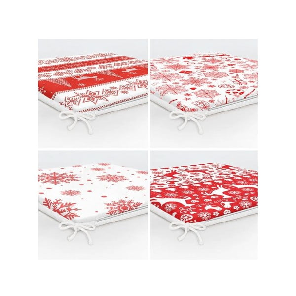 Sedežne blazine z božičnim motivom v kompletu 4 ks 40x40 cm Snowflakes – Mila Home-image-2