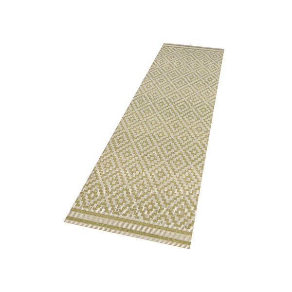 Zelena zunanja preproga Bougari Karo, 80 x 200 cm-image-1