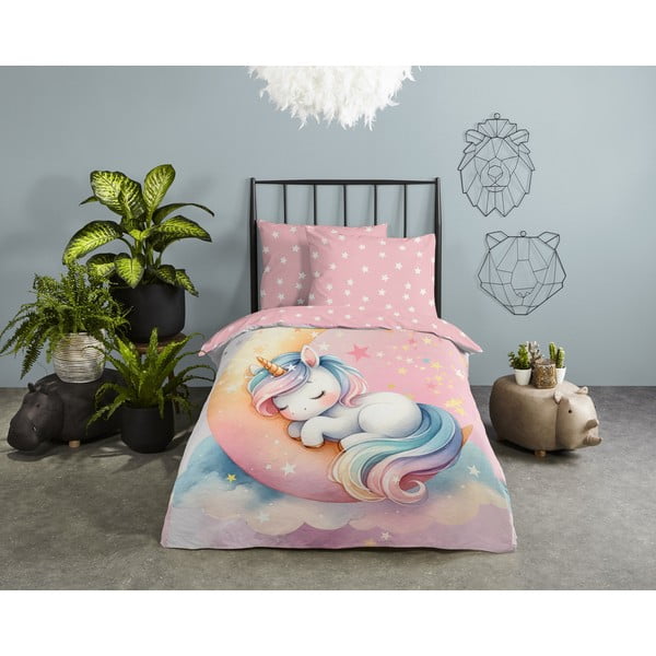 Rožnata enojna bombažna otroška posteljnina 140x200 cm Molly – Good Morning-image-1