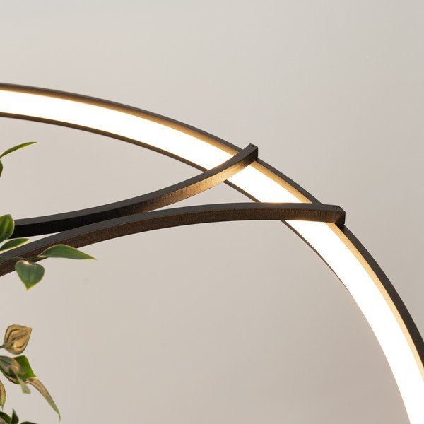 Črna aluminijasta LED viseča svetilka ø 110 cm RIO – Thoro-image-2