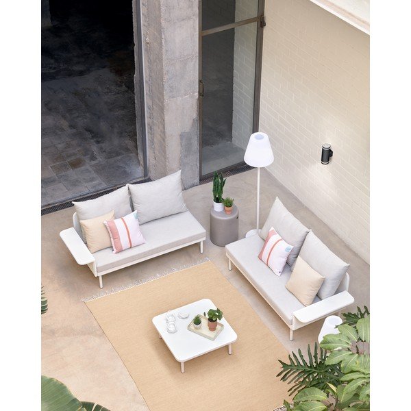 Bela aluminijasta vrtna sedežna garnitura z mizo Kave Home Zaltana-image-4