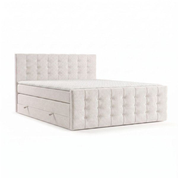 Kremno bela boxspring postelja s prostorom za shranjevanje 160x200 cm Blend – Maison de Rêve
