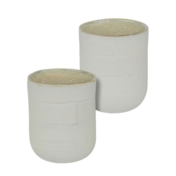 Bele/bež skodelice iz kamna v kompletu 2 ks 0.3 l Sand Grain – Mette Ditmer Denmark