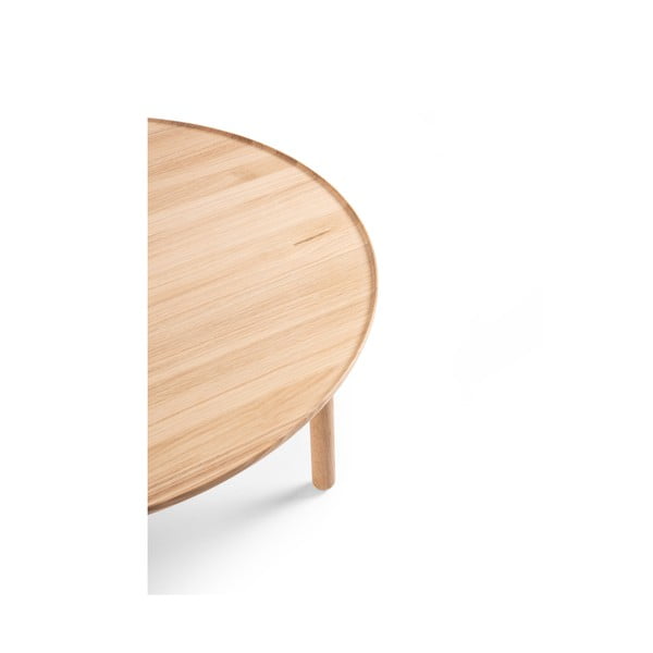 Okrogla mizica iz hrastovega lesa v naravni barvi ø 100 cm Mu - Gazzda-image-3